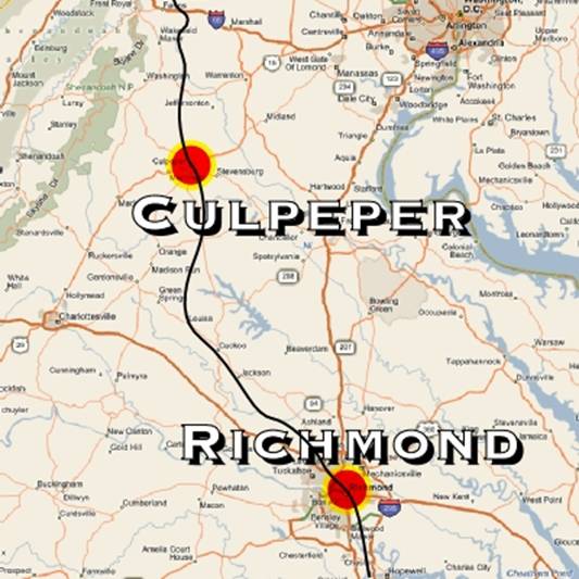 Culpeper, VA, map via virtualearth.msn.com