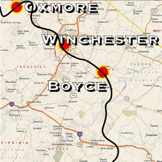 Winchester, VA, map via virtualearth.msn.com